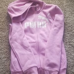 Puma Light Pink/purple zip up hoodie XL 13/14 Y 1